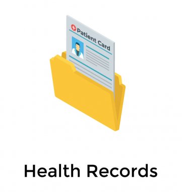 Biyometrik tasarımda tıbbi kayıt simgesi 