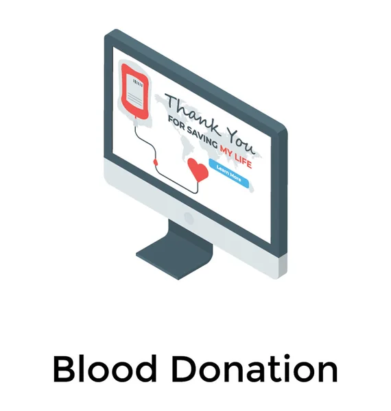 Icono Donación Sangre Diseño Isométrico — Archivo Imágenes Vectoriales