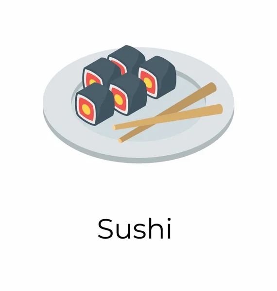 Sushi Ikon Izometrikus Tervezésnél — Stock Vector