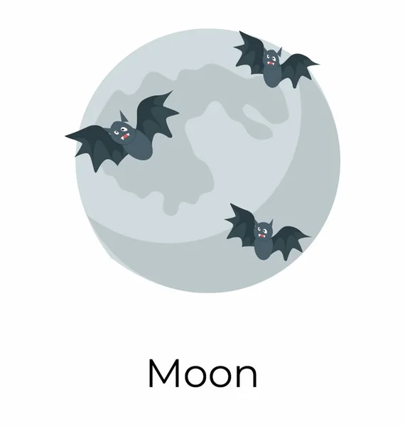 Diseño Del Icono Luna Halloween Estilo Isométrico — Vector de stock