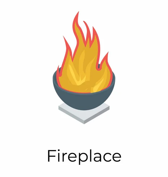 Isometric Icon Campfire — Stock Vector