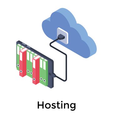 Bulut barındırma nın isometrik tasarımı.