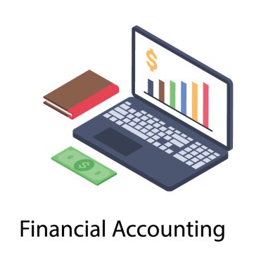 İzometrik tasarımda finansal analiz simgesi.