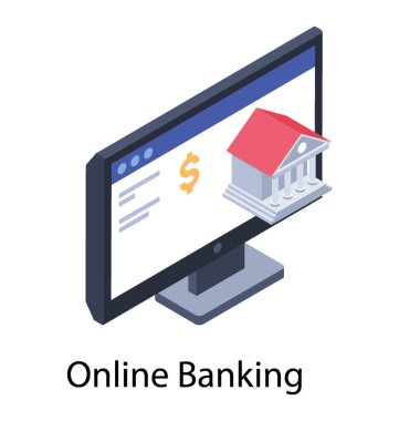 Mobil bankacılık simgesi düz tasarım.