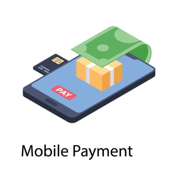 Online ödeme simgesinin izometrik tasarımı.