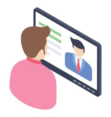 Biyometrik vektörde çevrimiçi öğretmen 