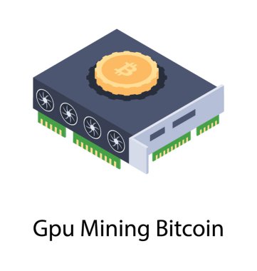 gpu madenciliği bitcoin isometrik simgesi 