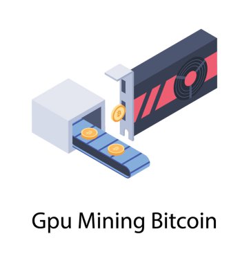gpu madenciliği bitcoin isometrik simgesi