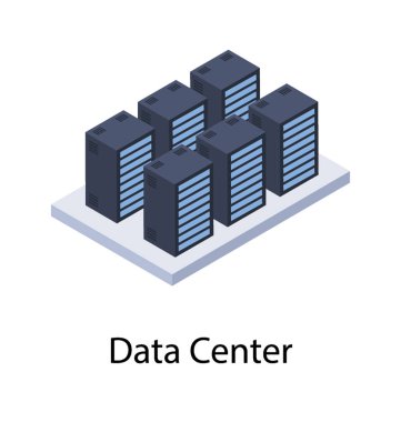 İzometrik simge tasarımında veri merkezi 
