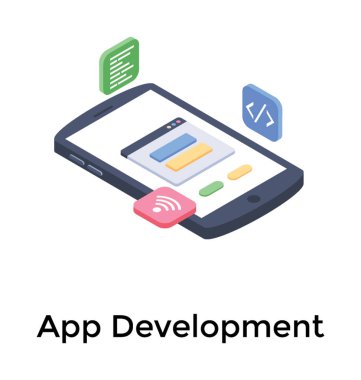 Uygulama geliştirme isometrik simgesi