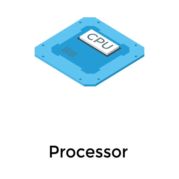 Computer Mikroprozessorvektor Isometrischem Design — Stockvektor