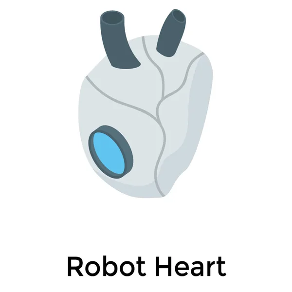 Robot Vecteur Cardiaque Dans Conception Isométrique — Image vectorielle