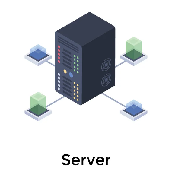 Icona Della Sala Server Progettazione Isometrica — Vettoriale Stock