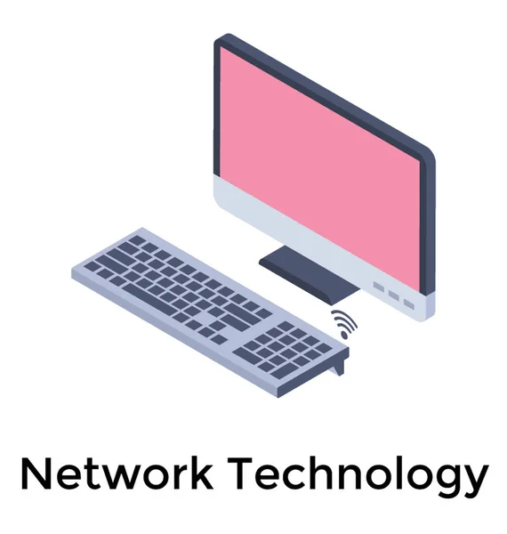 Icône Ordinateur Dans Conception Isométrique — Image vectorielle