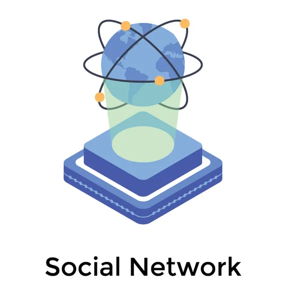 Icoon Van Het Wereldwijde Netwerk Isometrische Ontwerp — Stockvector