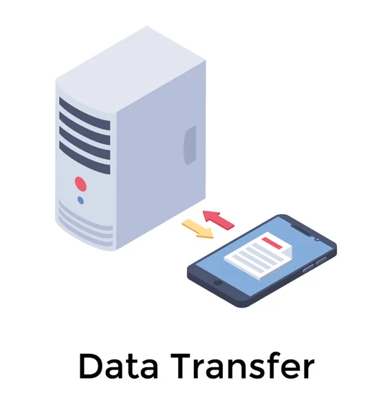 Isometric Design Data Transfer Icon — Stock Vector