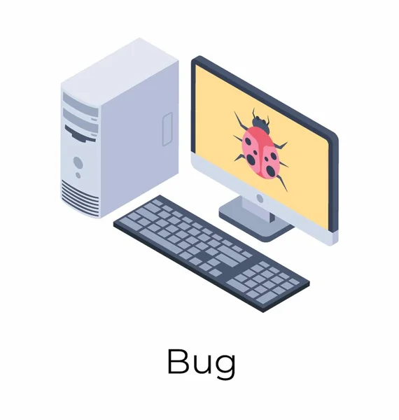 Isometrisch Pictogram Van Computer Virus — Stockvector