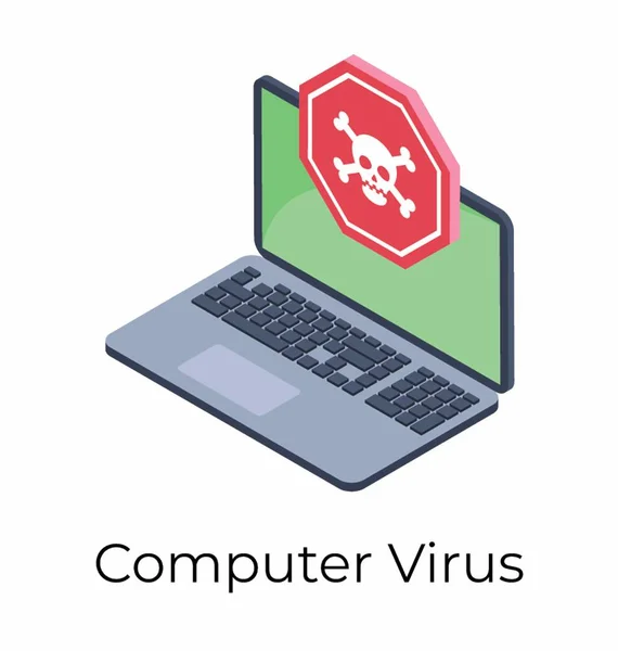 Isometric Icon Computer Virus — Stock Vector