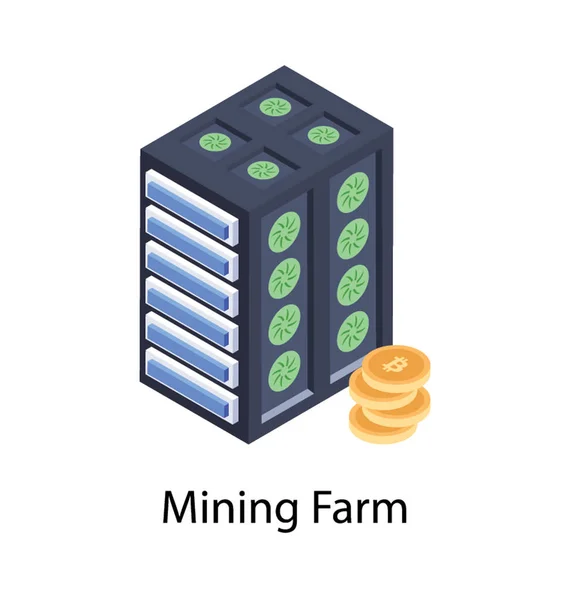 Farme Mineração Ícone Isométrico —  Vetores de Stock