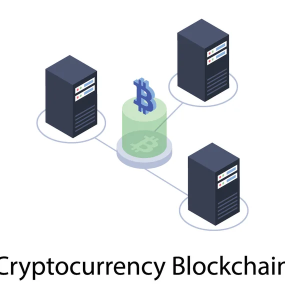 Ícone Isométrico Servidor Criptomoeda —  Vetores de Stock