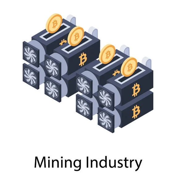 Conceito Mineração Indústria Mineração Design Ícones Isométricos —  Vetores de Stock