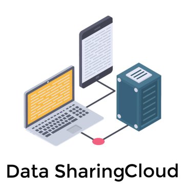 Biyometrik tasarımda veri paylaşımı simgesi 