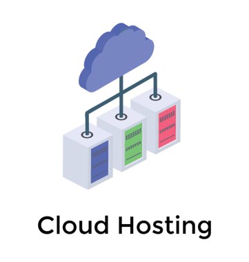 Bulut barındırma simgesi, biyometrik tasarım 