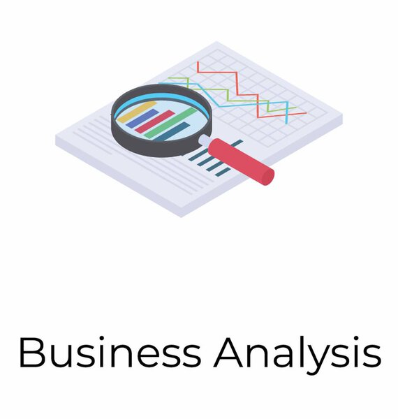 Isometric icon of business analysis