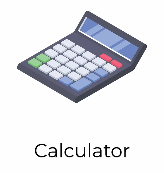 Calculator Isometric Icon — Stock Vector