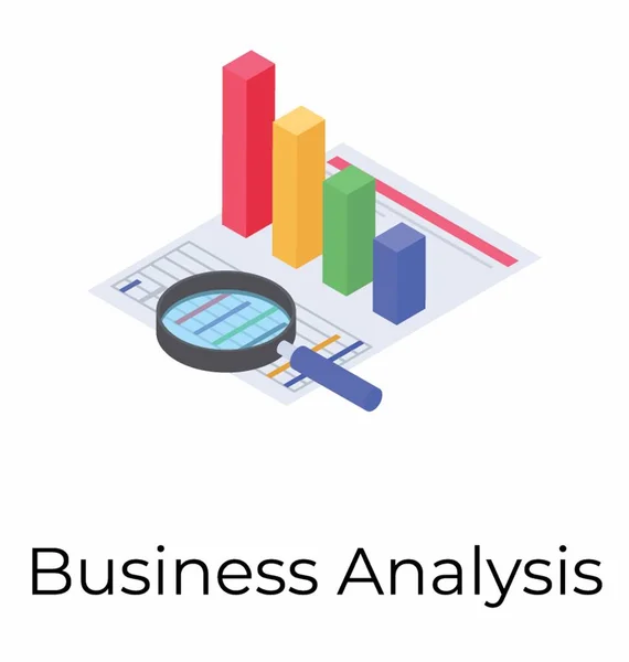 等轴测图标中的业务分析 — 图库矢量图片