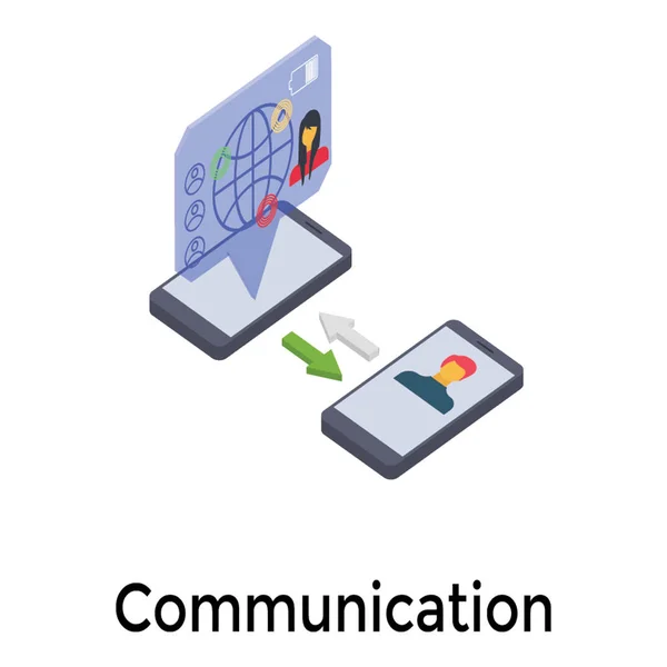 Icono Isométrico Comunicación Global — Archivo Imágenes Vectoriales