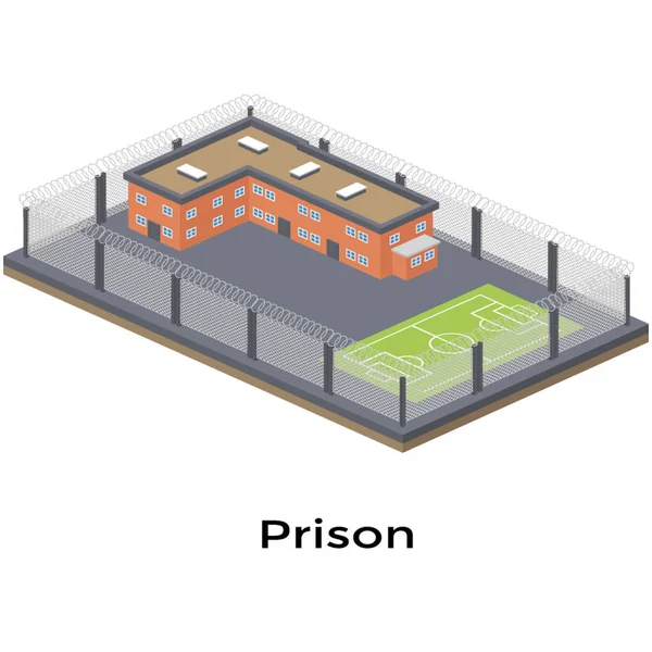 等轴测设计中的刑事监狱载体 — 图库矢量图片