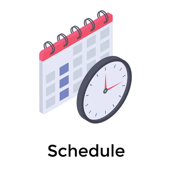 Icono Del Calendario Eventos Diseño Isométrico — Archivo Imágenes Vectoriales