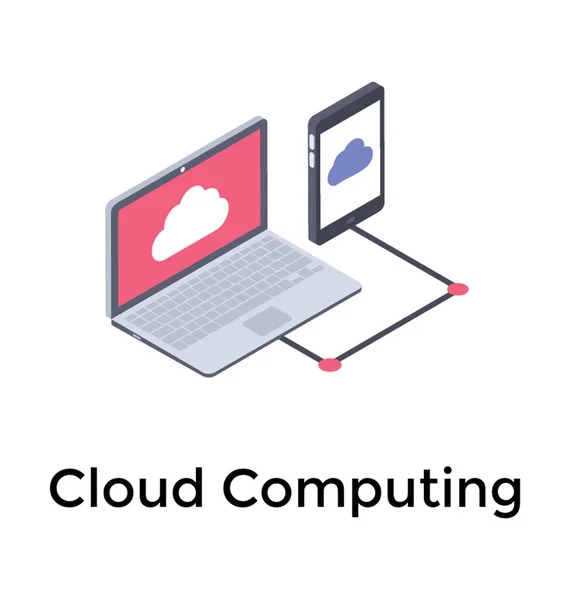 Cloud Computing Isometrisches Vektordesign — Stockvektor