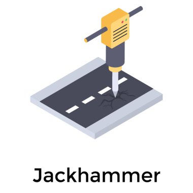 İnşaat jackhammer vektör simgesi 