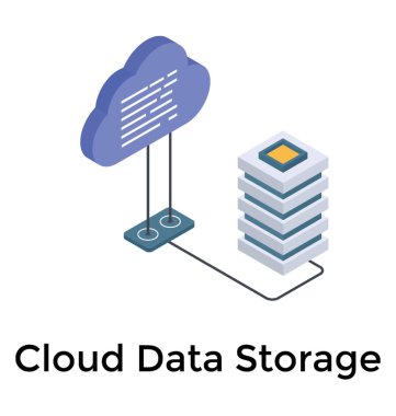 Biyometrik tasarımda bulut veri depolama simgesi 