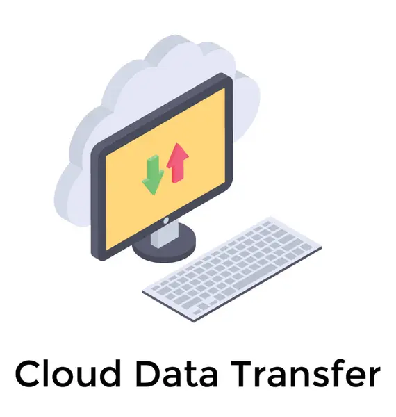 Μεταφορά Δεδομένων Cloud Ισομετρική Σχεδίαση — Διανυσματικό Αρχείο