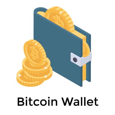 Biyometrik tasarımda bitcoin cüzdan simgesi 