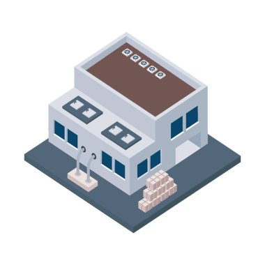 Isometrik vektörde ambar mimarisi 