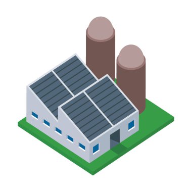 Petrol rafinerisi endüstrisi isometrik vektörde 