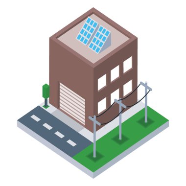 Isometrik vektörde ambar mimarisi 