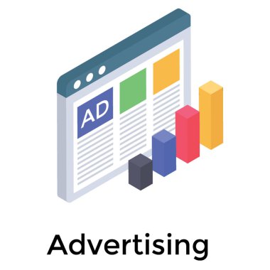 Web reklam isometrik simgesi 