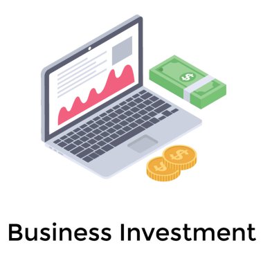 İş yatırımı isometrik simge vektörü