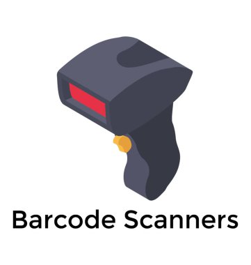 Kablosuz barkod taraması izometrik tasarım 