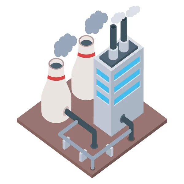 Oil Refinery Industry Isometric Vector — Stock Vector