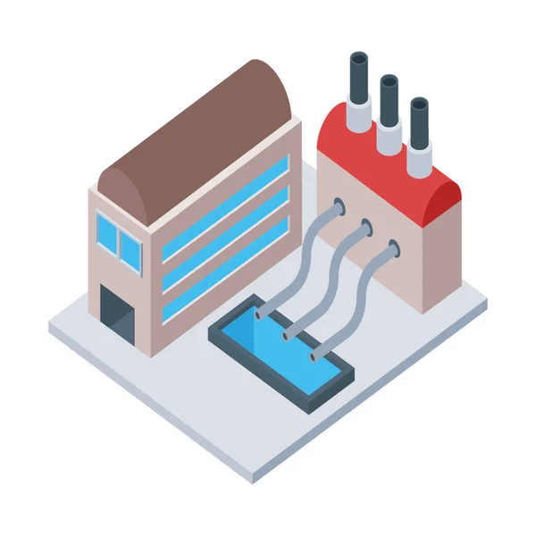 Industria Comercial Diseño Isométrico — Archivo Imágenes Vectoriales