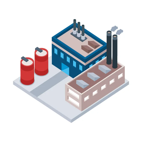 Power Industry Isometric Vector — Stock Vector