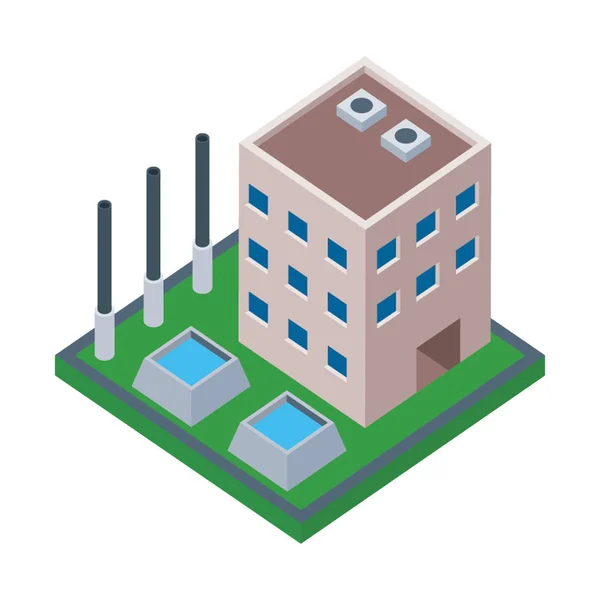 Industria Comercial Diseño Isométrico — Archivo Imágenes Vectoriales