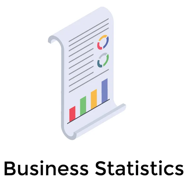 Informe Estadístico Ícono Isométrico — Archivo Imágenes Vectoriales