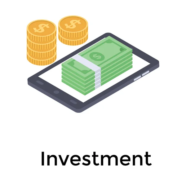 Ícone Isométrico Design Investimento — Vetor de Stock